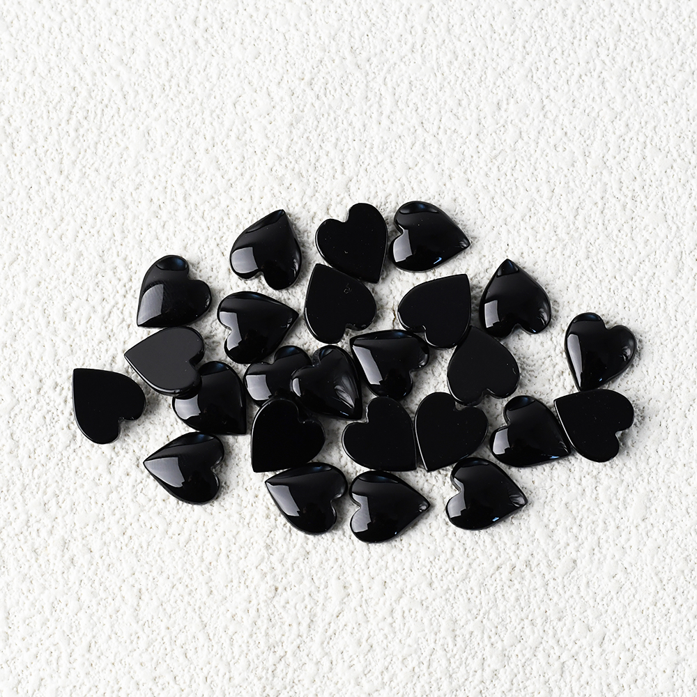 Heart-shaped black agate