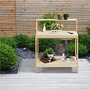 Garden Potting Bench Table