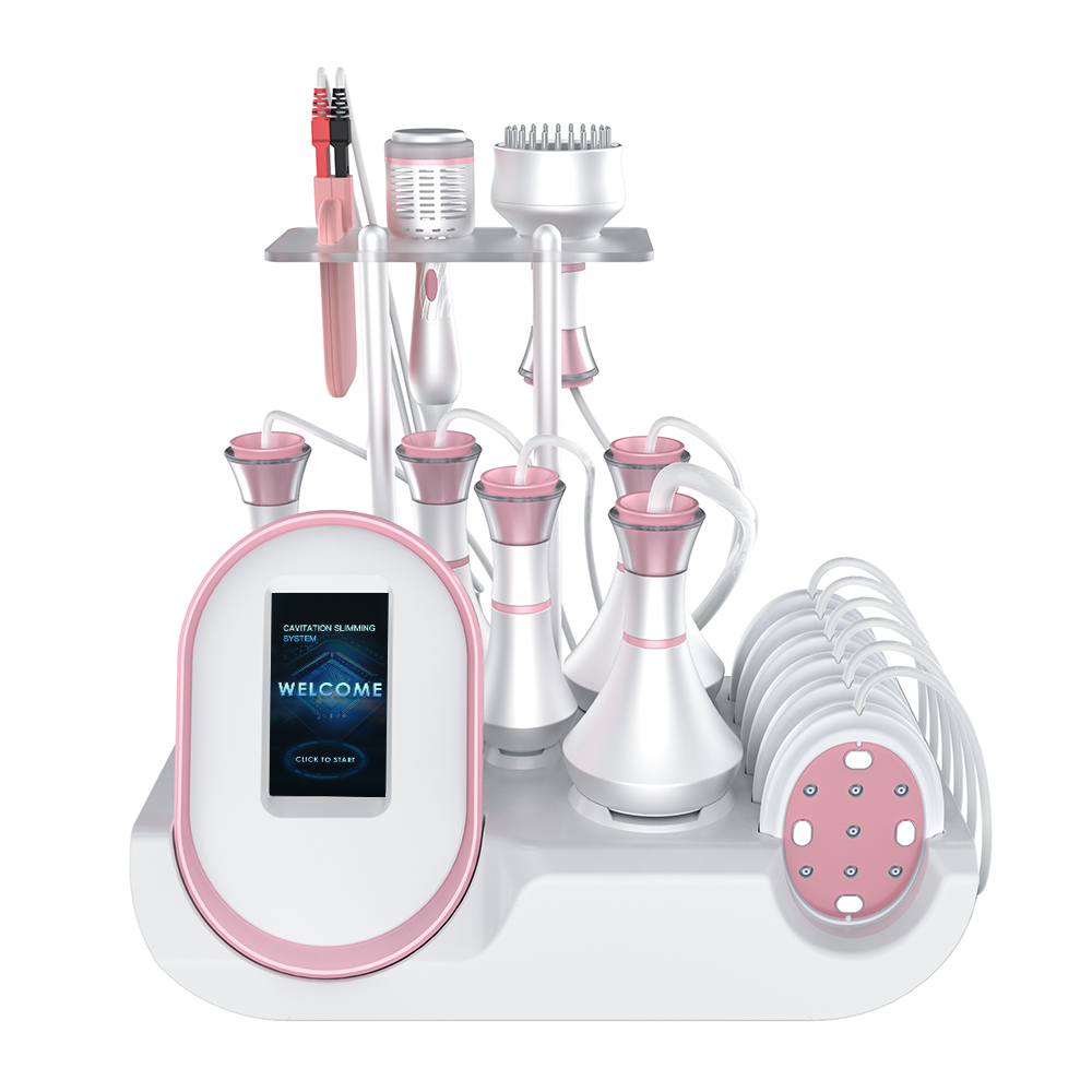Máquina de cavitação ultrassônica SD-121 9 em 1 80k RF com almofadas EMS para contorno corporal