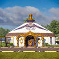 Baked Lacquer Mongolian Yurt Steel Frame 4M White Tents1