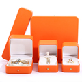 Hanhong 2023 Hot Custom Logo Orange Gift Box Travel Juwelry Organizer Halskette Ring Ohrringe Schmuckschachtel Leder1
