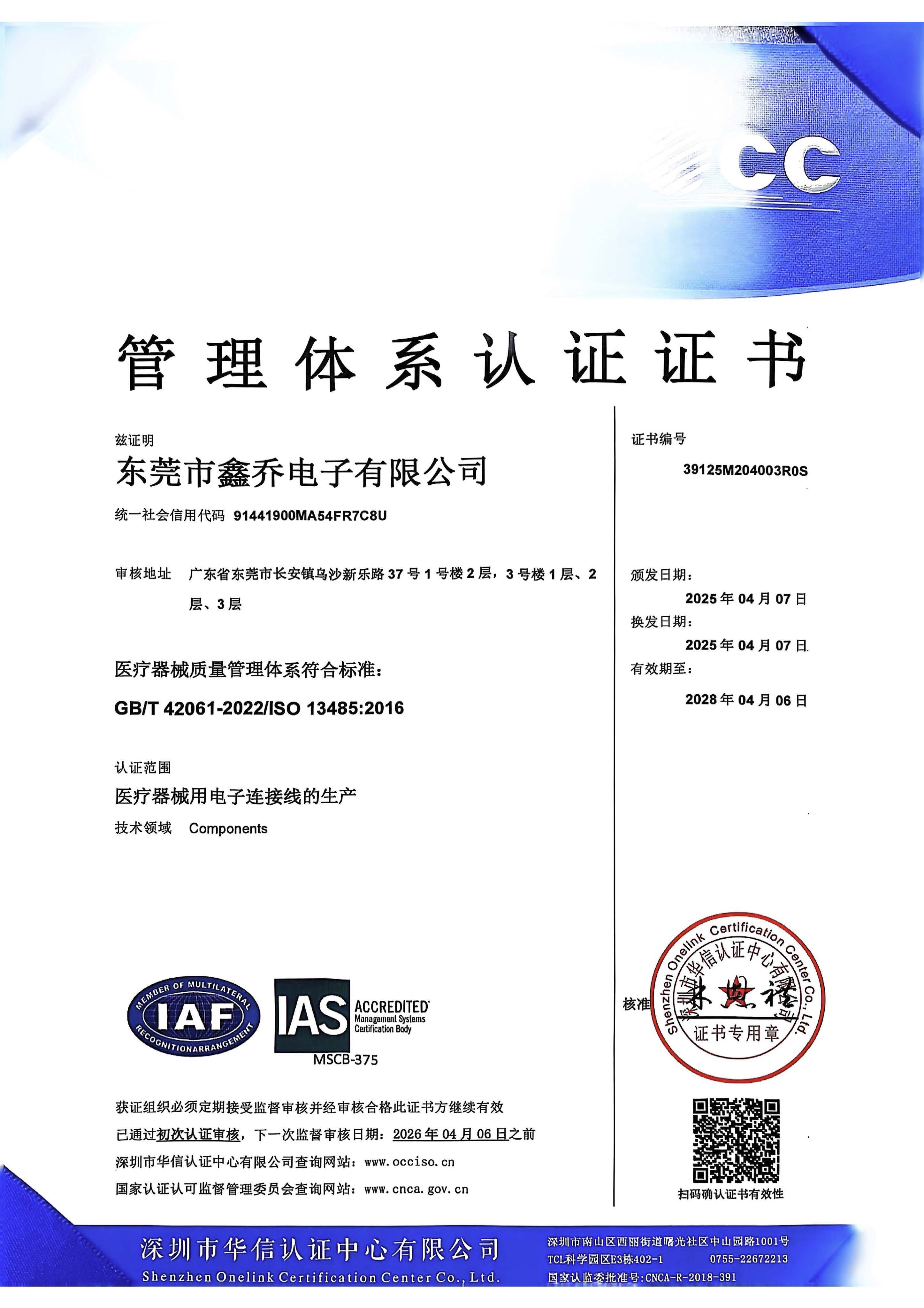 Management system certification