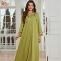 BA4153 دبی Jalabiya Marocain ماکسی لباس مجلسی بلند مسلمان رمضان عبای اسلام زن مسلمان لباس Abaya1