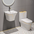 Modern Glazed Basin & Matte Grey Toilet Bowl WC Set1