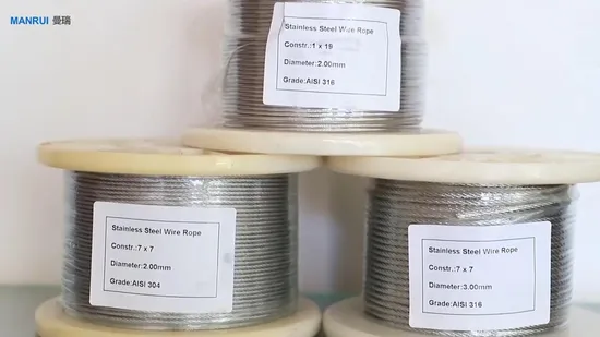 Üretim 304 1*7 PVC Kaplamalı Paslanmaz Çelik Tel Halat/Çelik Kablo1