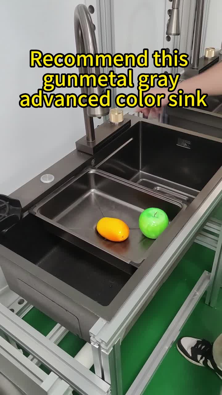 fregadero de cocina en diseño de cascada