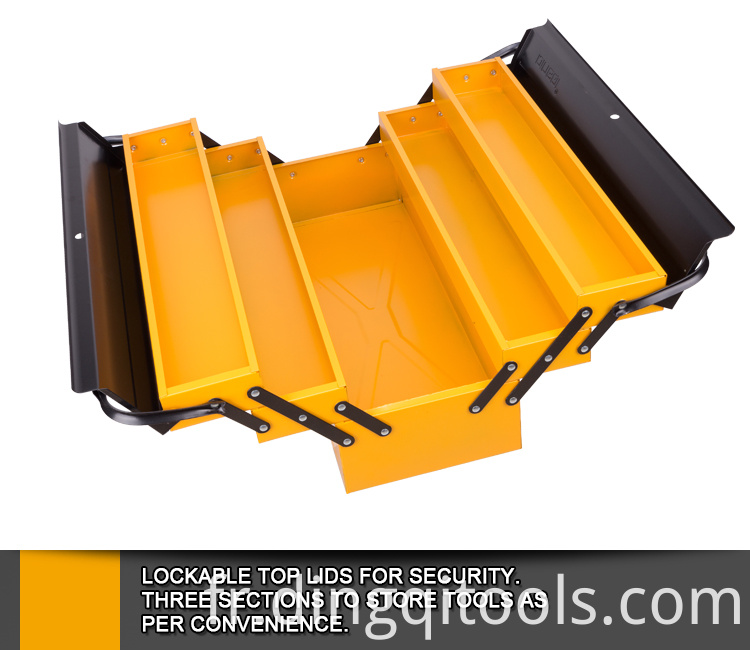 Boîte de rangement d'outils en plastique robuste en gros de vente chaude avec des outils de 3 couches