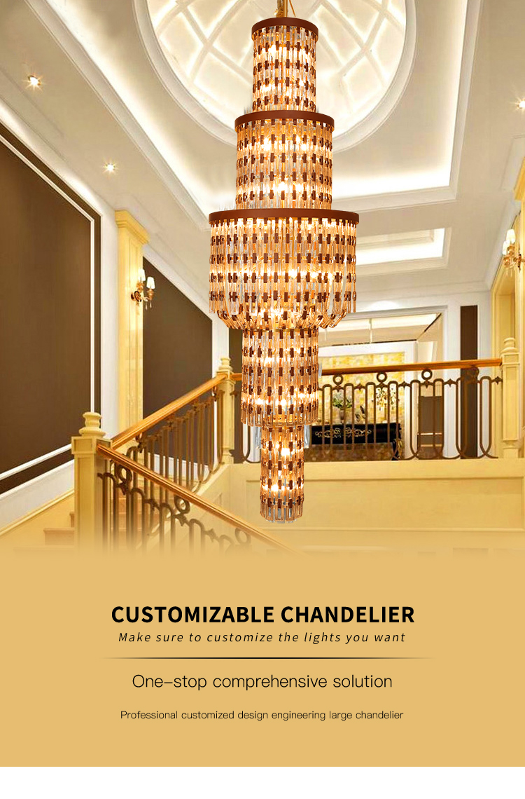 G-Lights Fácil instalación profesional de cristal de la villa del hotel personalizado Luz de araña llevada