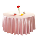 60 Inch Round Light Pink Satin Polyester Tablecloth1
