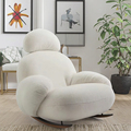 Modern White Fabric Rocking Sofa Chair with Metal Base - Hot Sale Furniture1