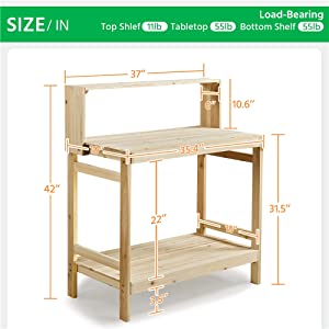 Garden Potting Bench Table