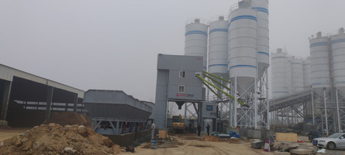 FYG HZS180D mixing plants support the construction  of the local road building and concrete market