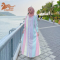 Abaya Dubai 2024 Elegant عمده فروشی ترکیه EID Modest Dubai Abaya Long Skirt with Lapel striped Shirt Abaya 2024 New Femme1