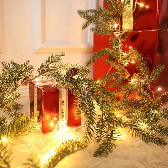 Luzes de fada do cone de agulha de pinheiro mágicas para decoração festiva1