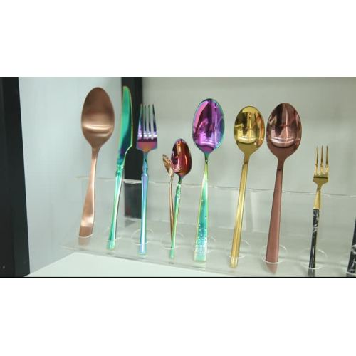 stainless steel tableware with different colors of pvd coating