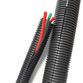 Tampa flexível de conduíte de fios de carro preto polietileno aberto Tubo corrugado Split Wire Loom1
