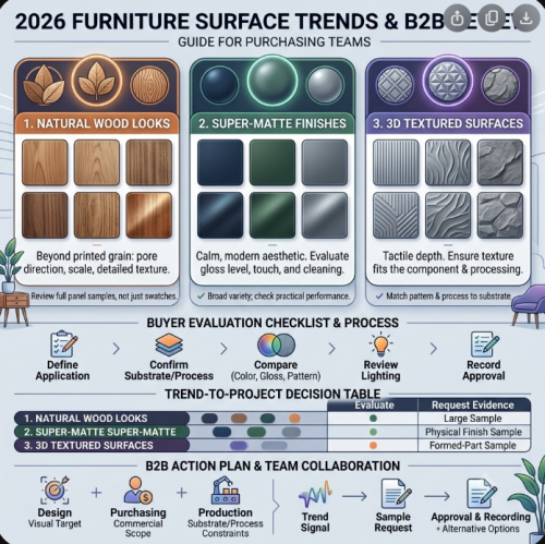 Tendencias en superficies decorativas para 2026: vetas de madera naturales, acabados mate y texturas en capas
