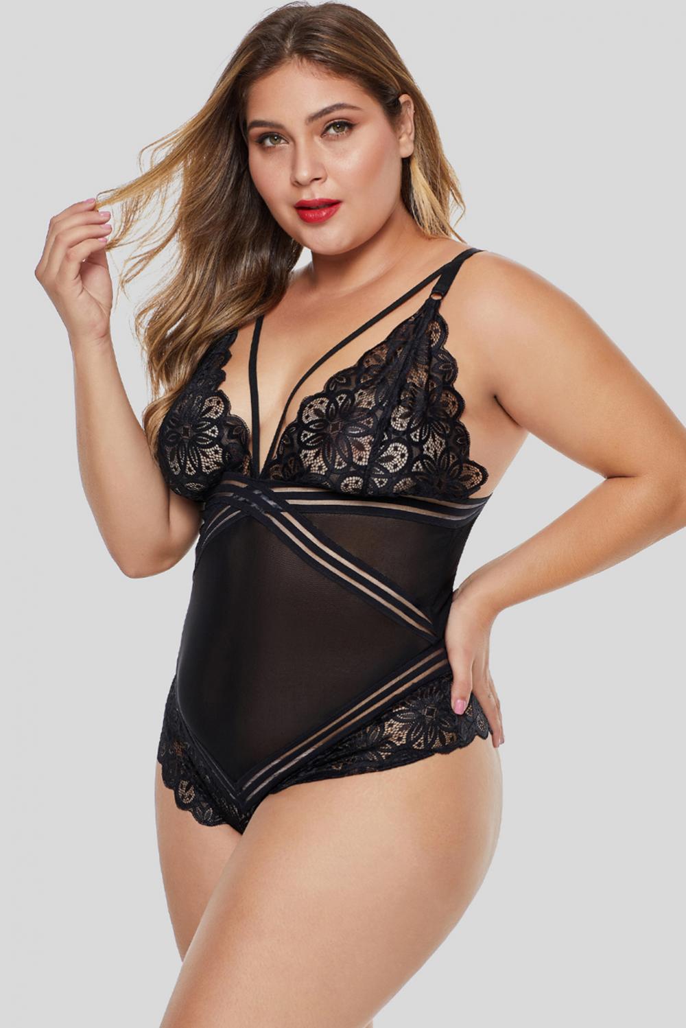 Black Plus Size Bodysuit