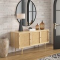 Neue Mode Großhandelstür Seite natürliche moderne Designs Nordic Style Storage Massivholz Rattan Wohnzimmer Küchenschrank1