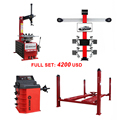 4 Post Car Lift & Wheel Alignment Machine & Tire Changer Wheel Balancer Combo1
