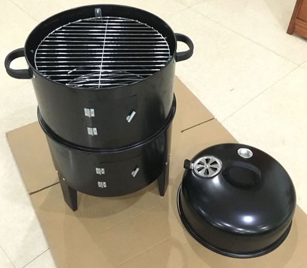 Acciaio Heavy Duty Black 3 in 1 Smoker BBQ Grill Charcoal BBQ Grill Grill Barbecue Grill