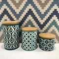 Ceramic Storage Jars with Bamboo Lid - Black1