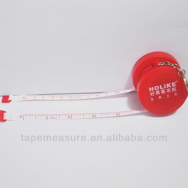 200cm Mini Keychain Small 2m Measuring Ruler Polyester Fancy Measuring Tape Ruler Retractable Smooth ABS Plastic+pvc (fiberglass)