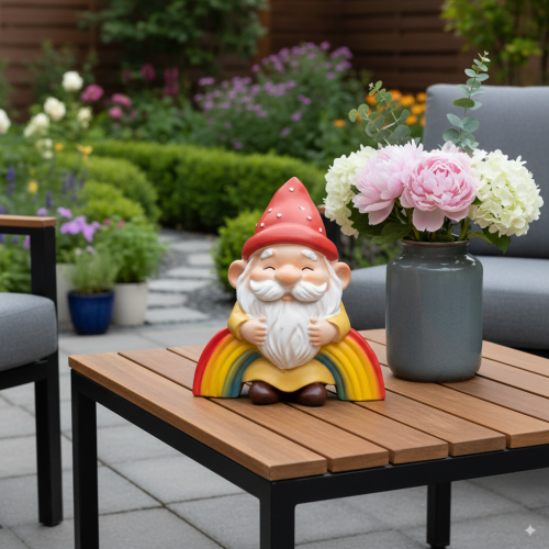 Classic Gnome Figurine with Polka Dot Hat