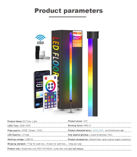 Lámpara LED inteligente elegante con WiFi y control remoto1