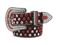 High-quality Women's Leather Belt with Rhinestone Rivets and PU Leather - Perfect for Dress Wear1