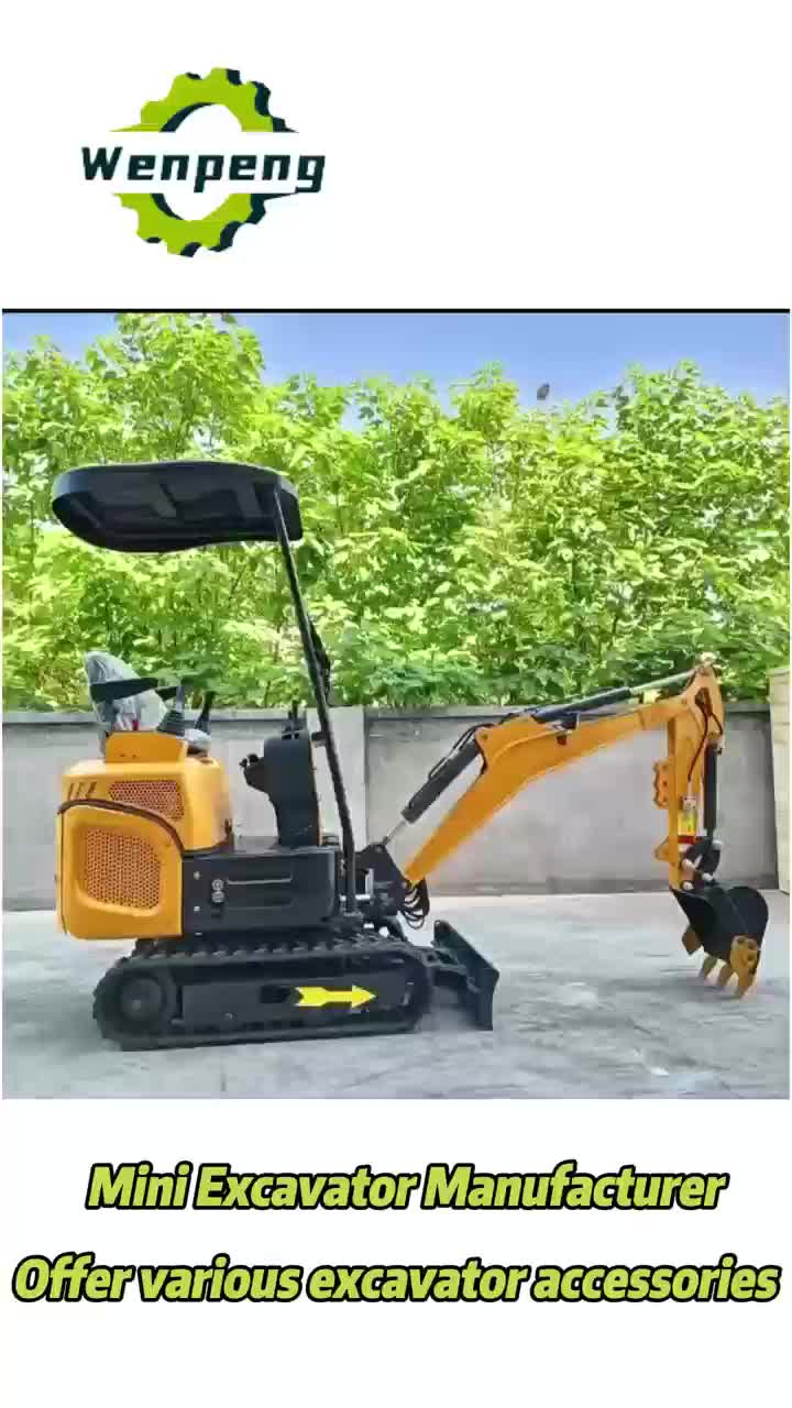 Colorful Mini Excavator with various accessories