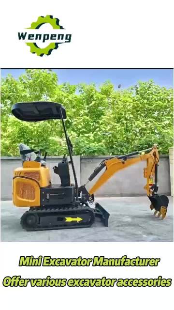 Colorful Mini Excavator with various accessories