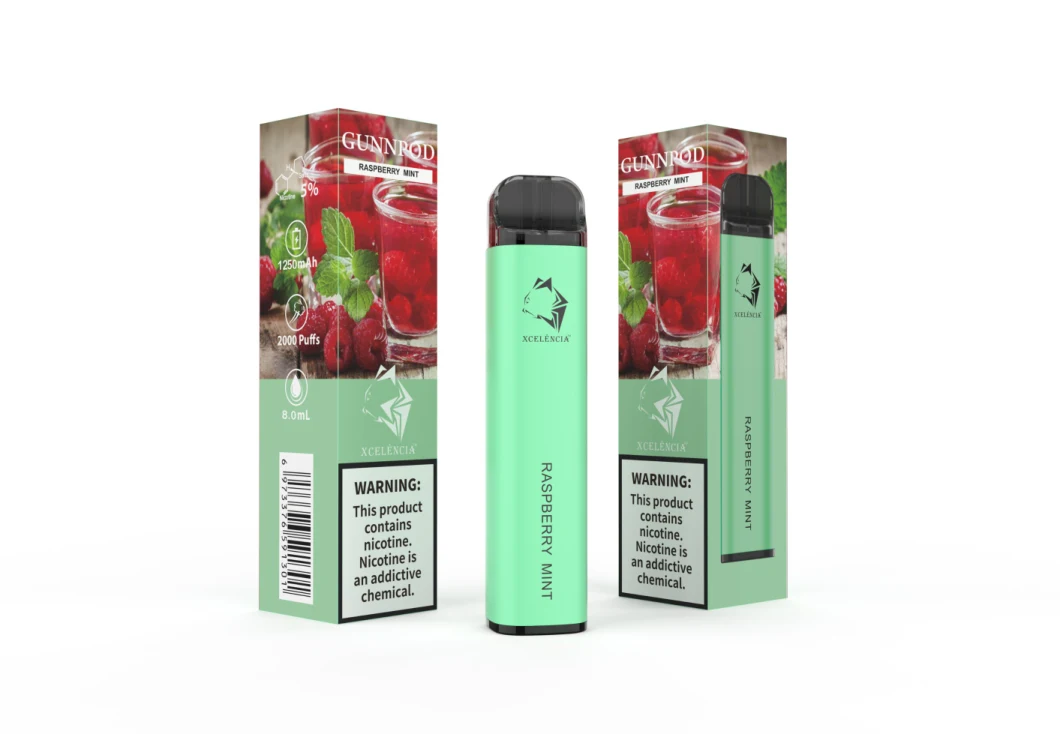Vaporizador Gunnpod Fruit Flavor Cigarette E-Cigarette 2000 Puffs Vaporizador Vape Descartável