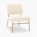 Modern Style Luxury White Bouclé Blend Fabric Hotel Furniture Dining Velvet Accent Chair1