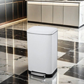 Stainless Steel Rectangle Trash Can 20L with Step Pedal and Black Inner Bucket1