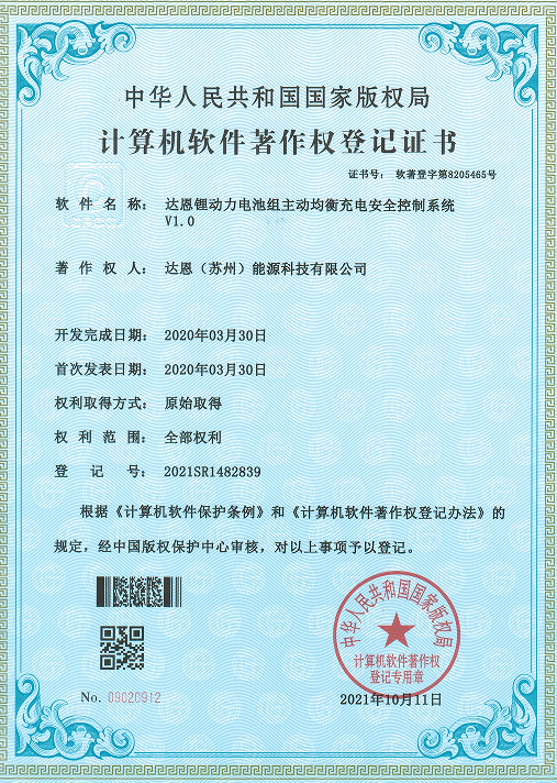 Computer Software Copyright Registration Certificate