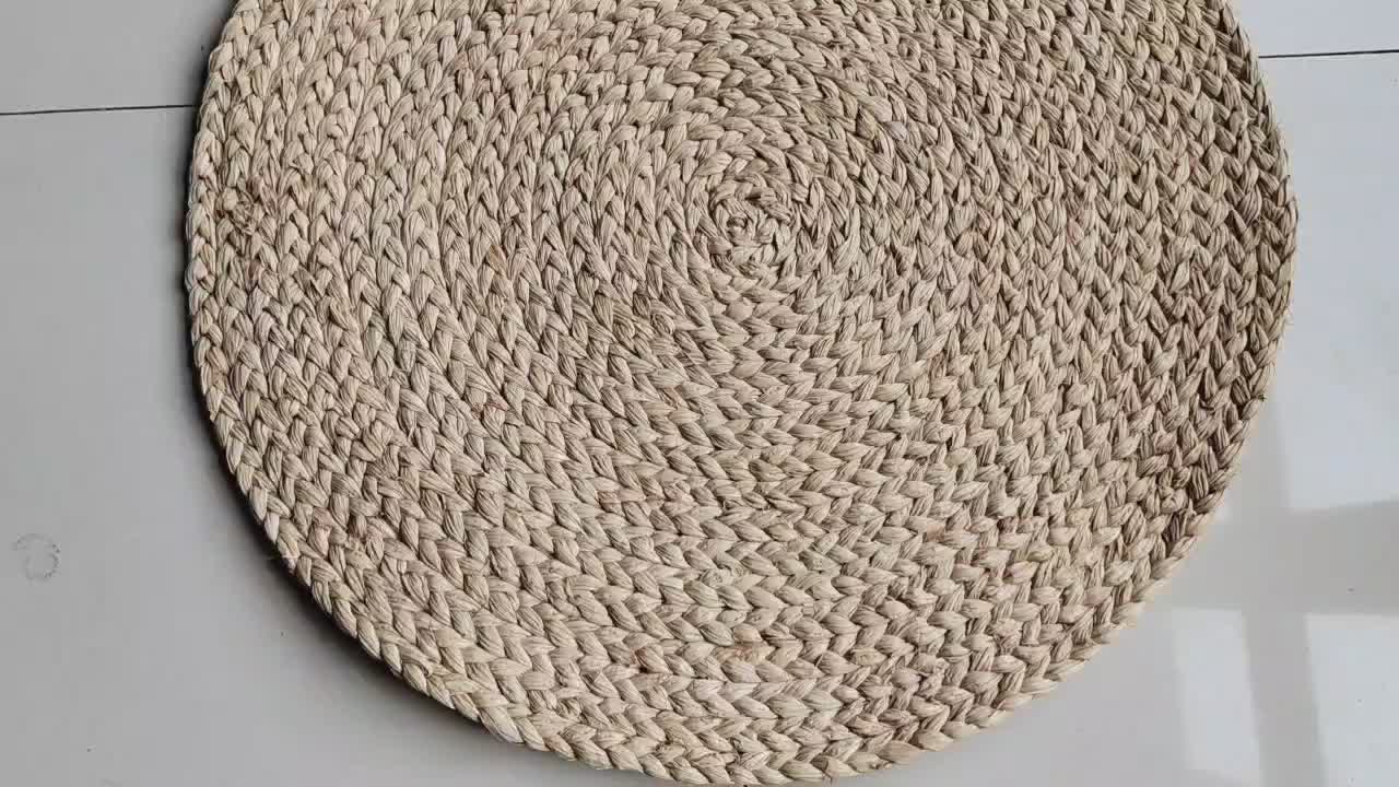 Natural Raffia Teppich geflochtene Strohhalmteppiche1