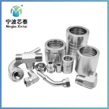 OEM ODM Factory Metric Thread Fitting Carbon Steel Material Crimping Adapter Hydraulic Connector Swaged Hose Fitting Steel Fitting1