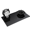 Flip Top gas cooker touch screen electric smart Timer gas cooktops glass top battery 2 burner gas stove for kitchen1