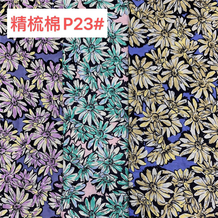 New product stocklot plain poplin india printed floral cotton fabric for dress1