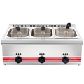 Commercial Gas Deep Fryer: 3 Tank Stainless Steel Counter Top with 6 Liters per Tank1