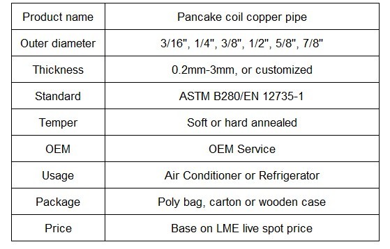 Pressure Copper Tube for Air Conditioning