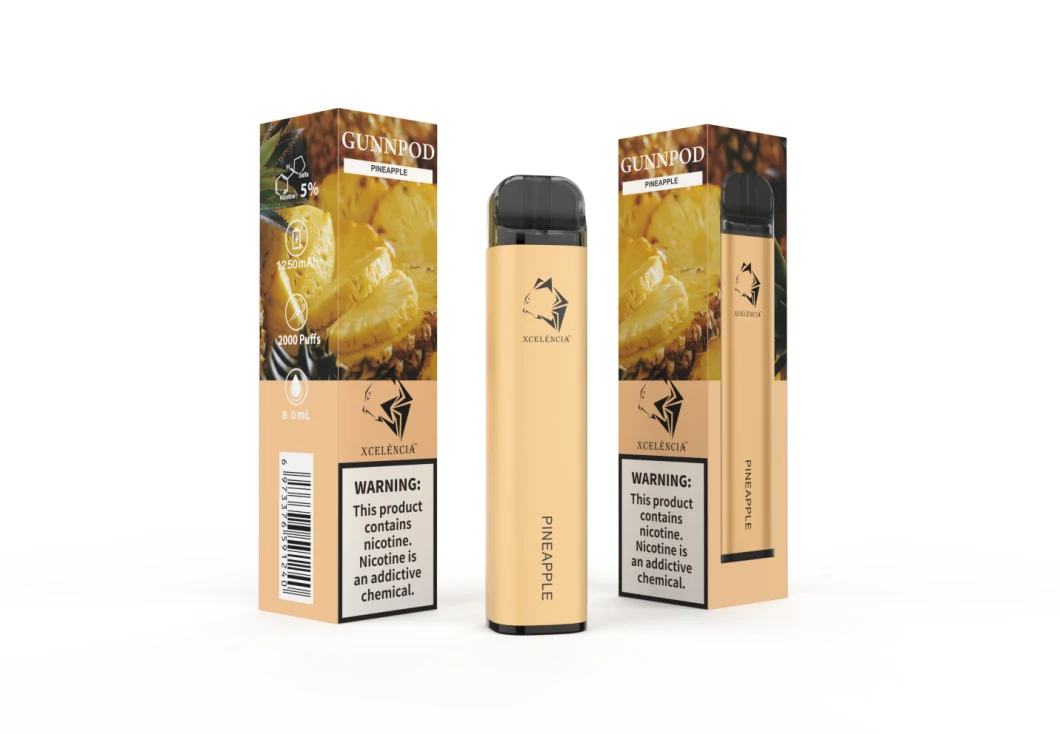 2020 Ventas calientes Sabor a fruta Vaporizador Cigarrillo E-Cigarette 2000 Puffs Vaporizador desechable Vape