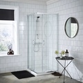 Customized Modern 5mm Clear Waterproof Tempered Glass Square Sliding Bathroom Door1