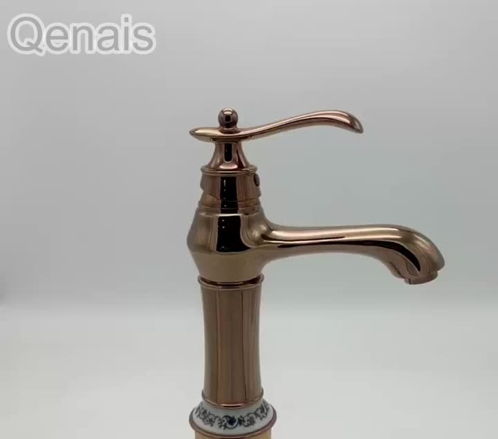 Rose Gold Single Lever Vintage Basin Faucet