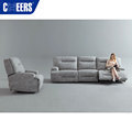 MANWAH CHEERS Euro Fabric Power Reclining Living Room Sofa Set: 3+1 Luxury Sofa for Office and Living Room with USB Ports1