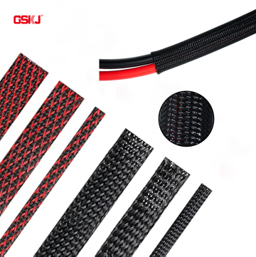 Expandable Braided Sleeve Black & Red