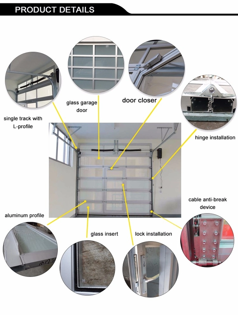 Puerta seccional de calidad para garaje con múltiples estilos de ventanas