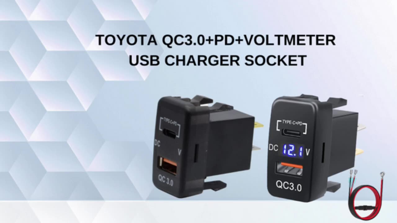 Quick Charge 3.0 PD USB C Dual USB Port Charger Socket Power Adapter for Toyota Prado FJ Cruiser Fortuner Hilux1