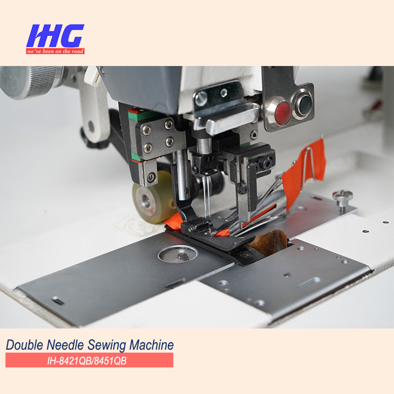 industrial sewing machine double needle with side cutter and rear puller